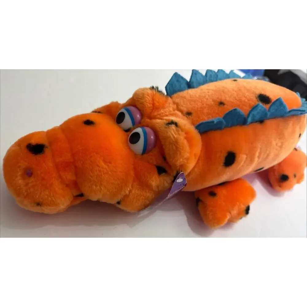 Vtg‎ Suagar Loaf Orange Alligator Plush 21” Long Plastic 3D Eyes W/tags